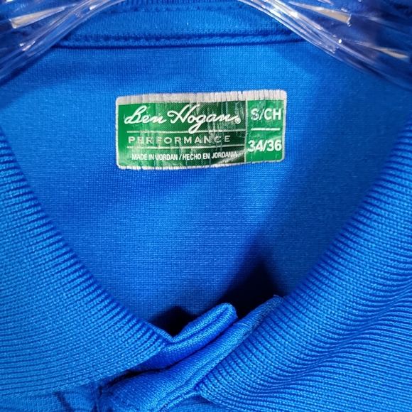 Ben Hogan Men's Royal Blue Striped Latice 3 Button Short Sleeve Polo Shirt Small - Picture 4 of 6